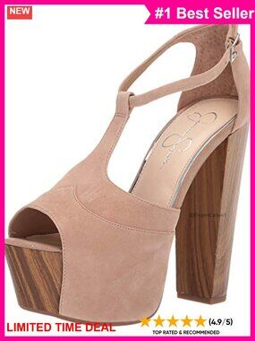Jessica Simpson Dany 3 Heeled Platform Sandals Leather Ankle Strap Buckle